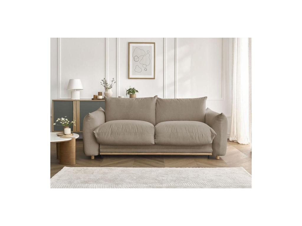 Ernest - Canapé Droit Convertible Ouverture Express - Tissu Lisse - 160X190