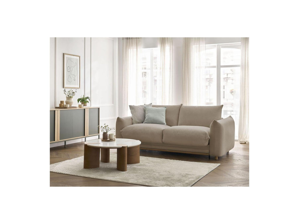 Ernest - Canapé Droit Convertible Ouverture Express - Tissu Lisse - 160X190