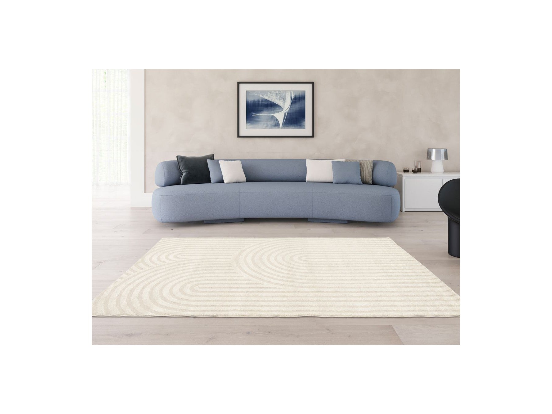 Jada - Tapis Poils Courts - Motif Abstrait - Beige