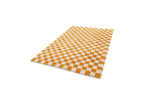 Damien - Tapis Poils Longs - Motif Damier - Jaune