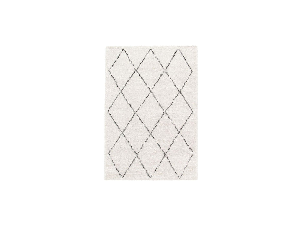 Renaud - Tapis Poils Longs - Motif Graphique - Beige