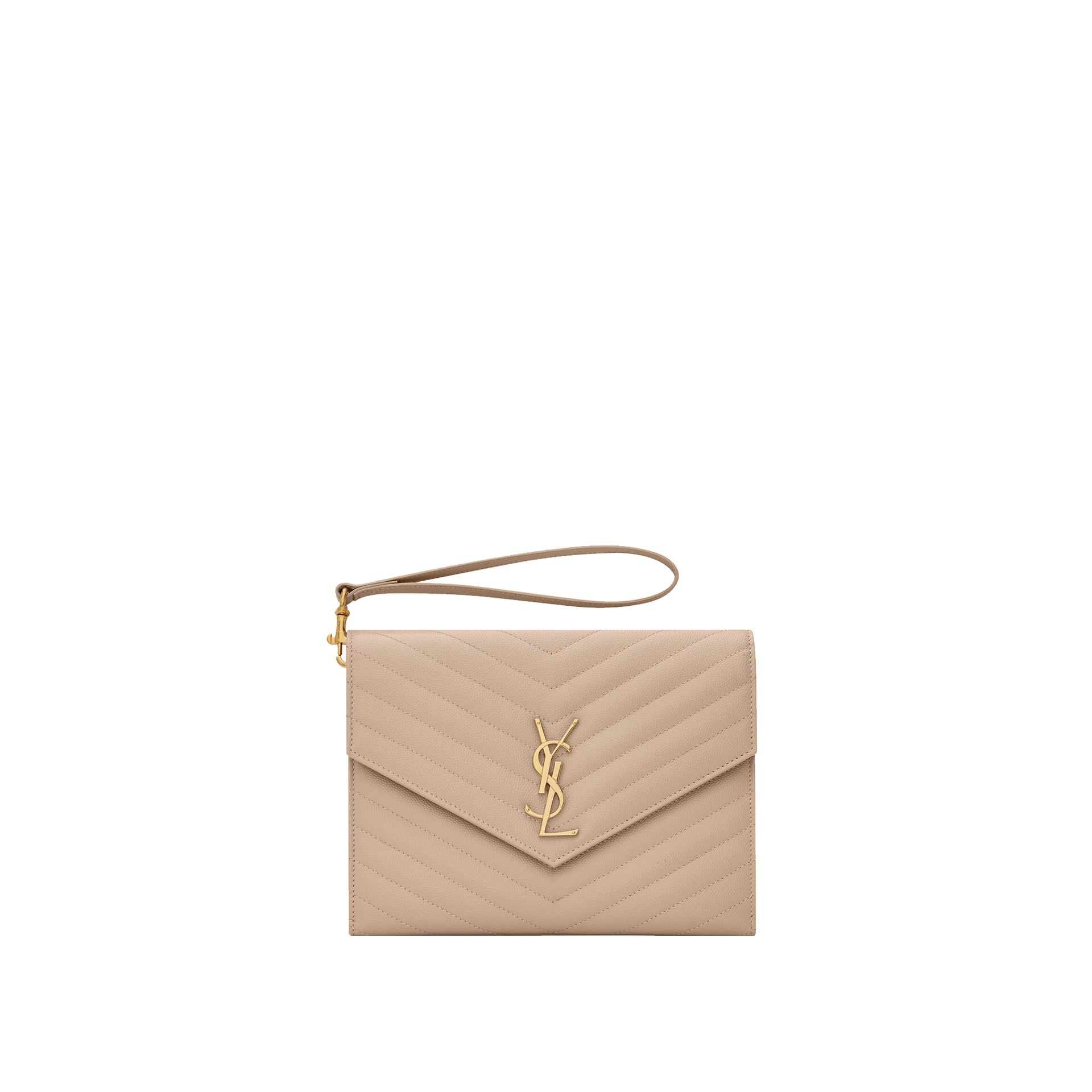 Saint Laurent - Sac Cassandre Matelassé Pouch - Femme - Beige