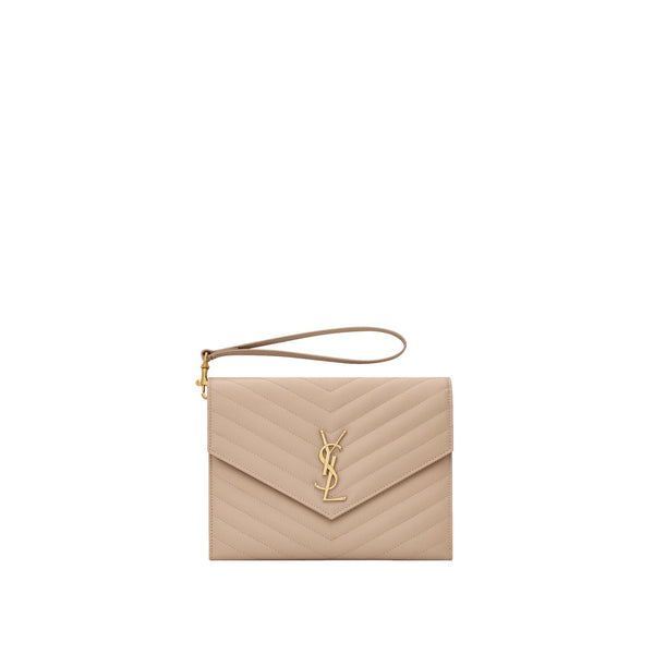 Saint Laurent - Sac Cassandre Matelassé Pouch - Femme - Beige