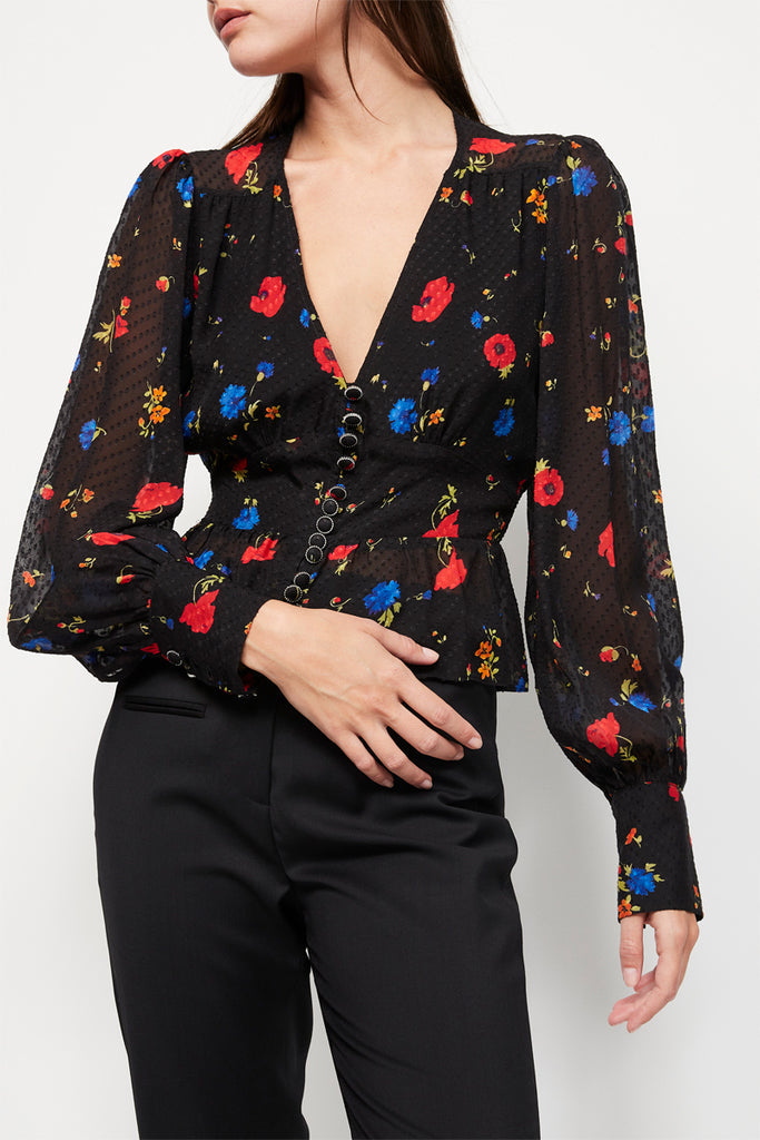 The Kooples - Chemisier En Soie Noir - Femme