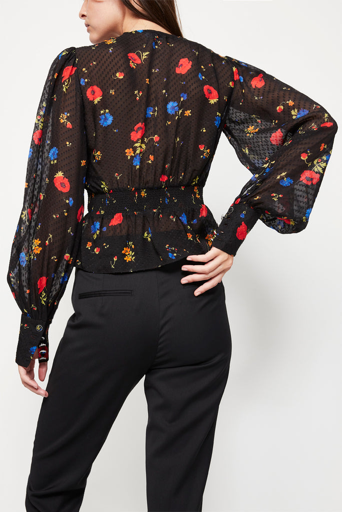 The Kooples - Chemisier En Soie Noir - Femme