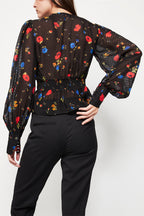 The Kooples - Chemisier En Soie Noir - Femme