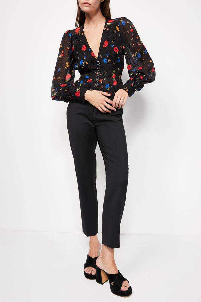 The Kooples - Chemisier En Soie Noir - Femme