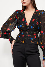 The Kooples - Chemisier En Soie Noir - Femme