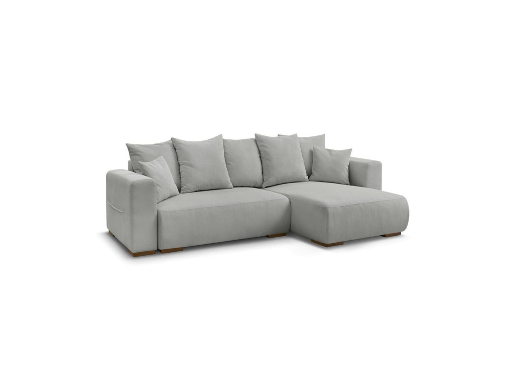 Sidonie - Canapé D'Angle Convertible Réversible Coffre - Velours Côtelé