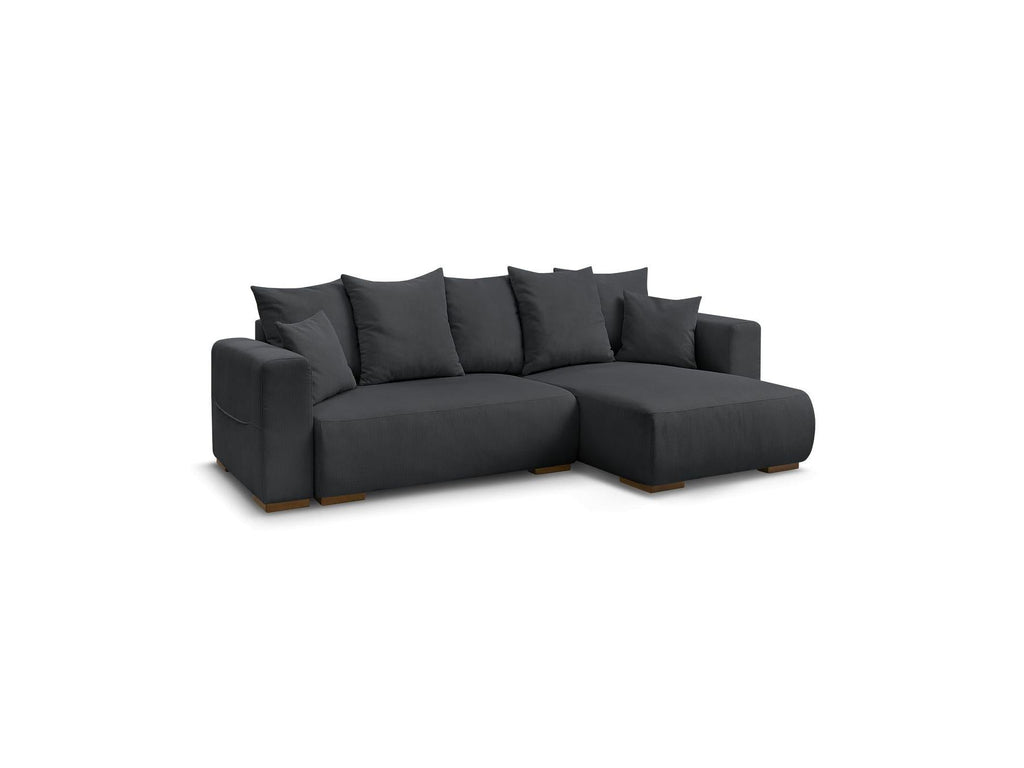 Sidonie - Canapé D'Angle Convertible Réversible Coffre - Velours Côtelé