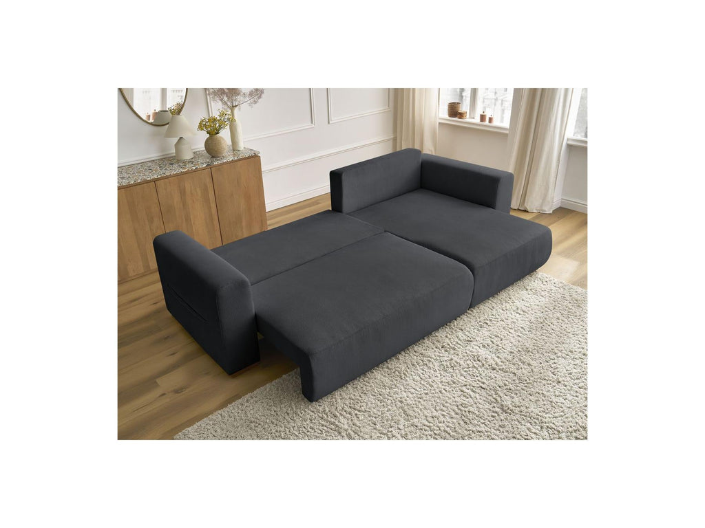 Sidonie - Canapé D'Angle Convertible Réversible Coffre - Velours Côtelé