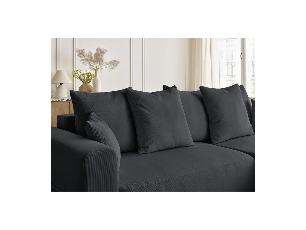 Sidonie - Canapé D'Angle Convertible Réversible Coffre - Velours Côtelé