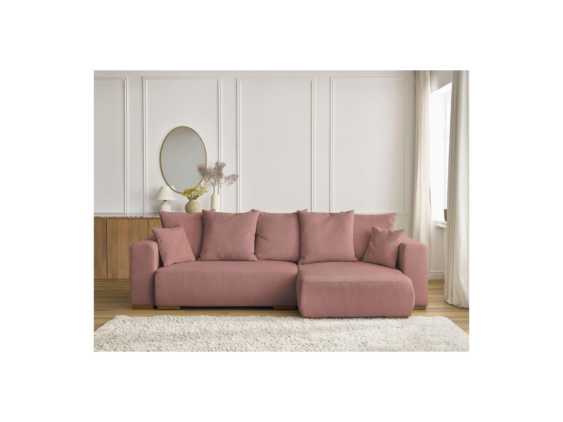 Sidonie - Canapé D'Angle Convertible Réversible Coffre - Velours Côtelé