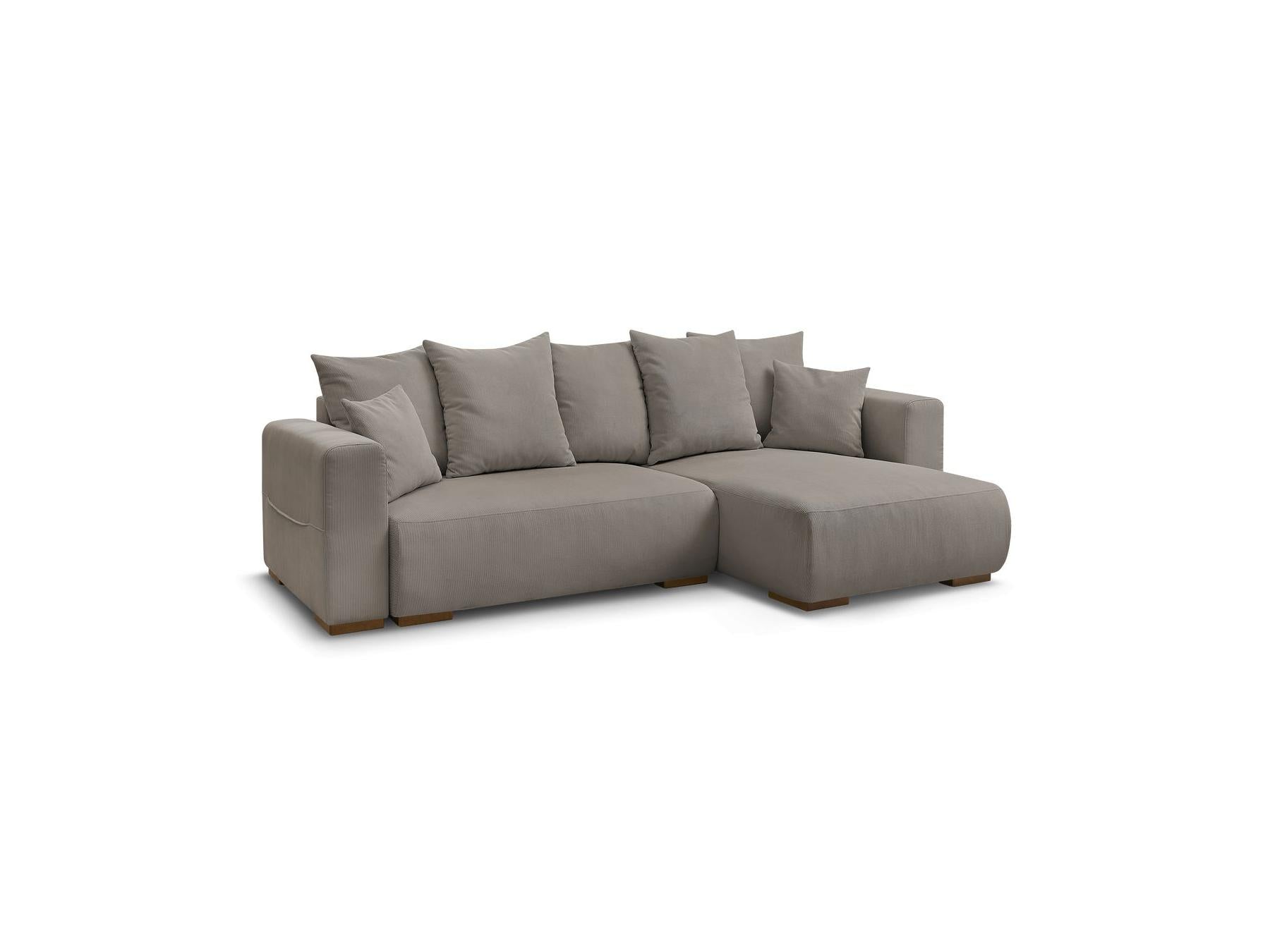 Sidonie - Canapé D'Angle Convertible Réversible Coffre - Velours Côtelé