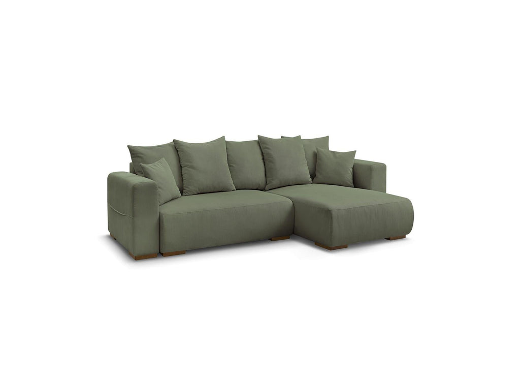 Sidonie - Canapé D'Angle Convertible Réversible Coffre - Velours Côtelé
