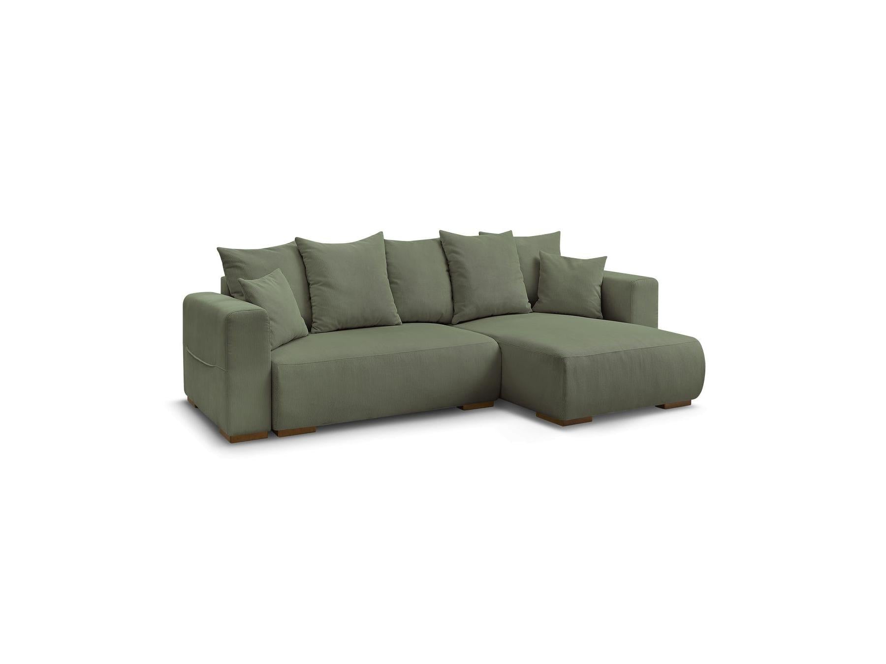 Sidonie - Canapé D'Angle Convertible Réversible Coffre - Velours Côtelé