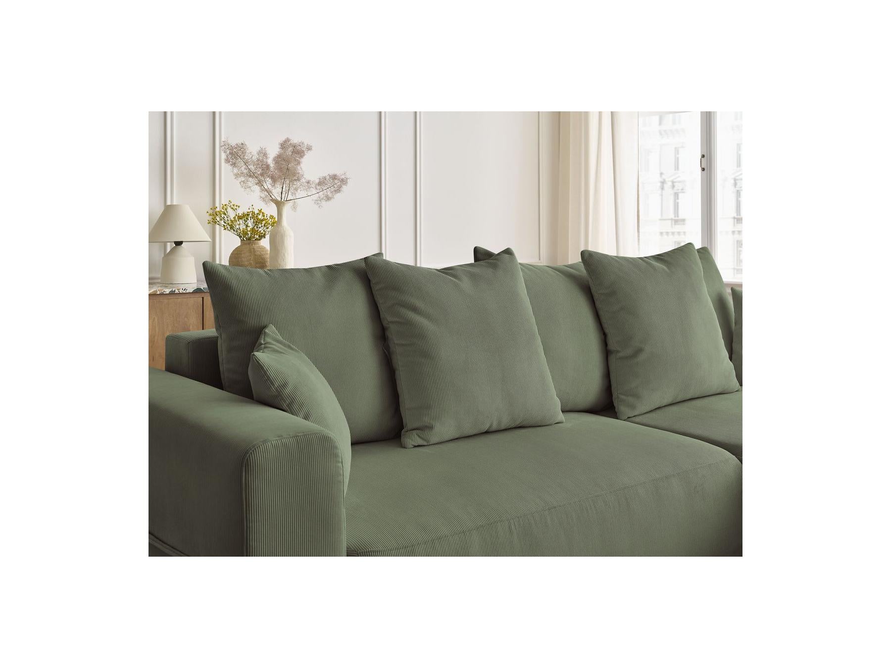 Sidonie - Canapé D'Angle Convertible Réversible Coffre - Velours Côtelé