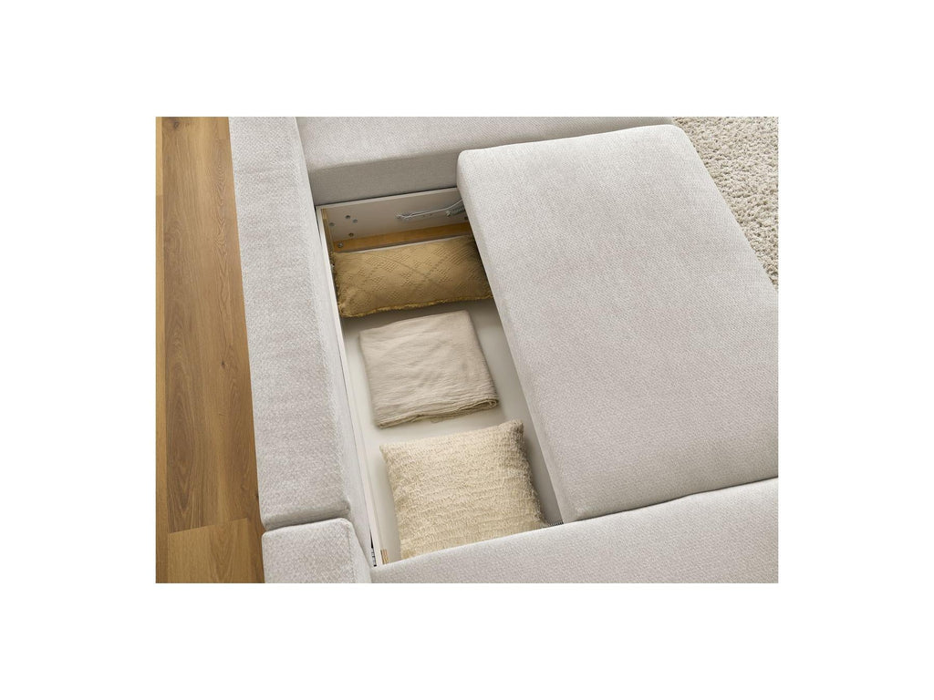 Sidonie - Canapé Panoramique Convertible Coffre - Tissu Chiné