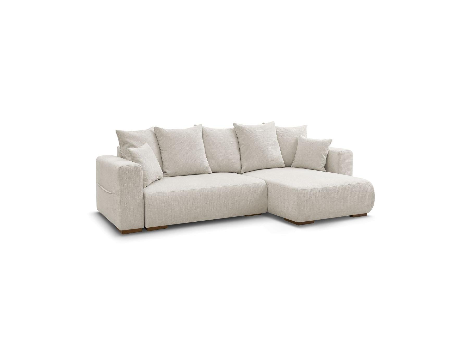 Sidonie - Canapé D'Angle Convertible Réversible Coffre - Tissu Chiné