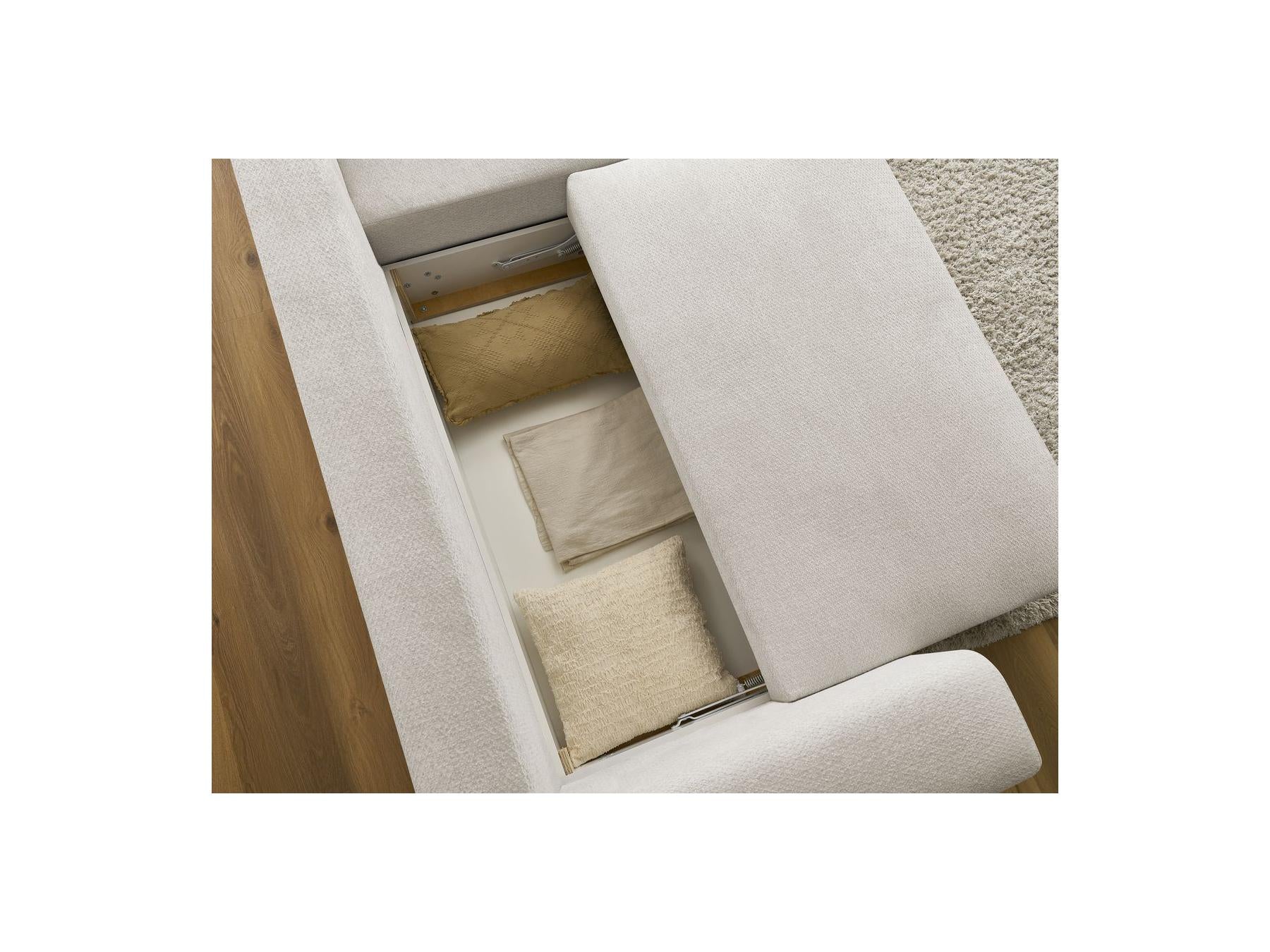 Sidonie - Canapé D'Angle Convertible Réversible Coffre - Tissu Chiné