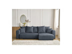 Sidonie - Canapé D'Angle Convertible Réversible Coffre - Tissu Chiné