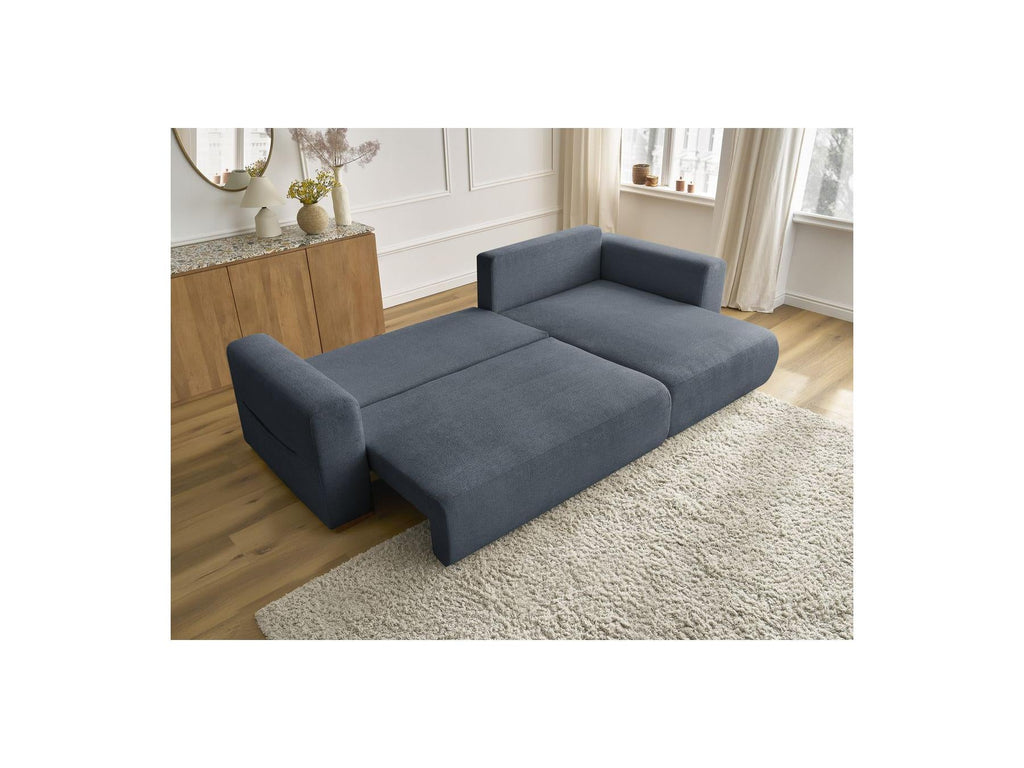 Sidonie - Canapé D'Angle Convertible Réversible Coffre - Tissu Chiné