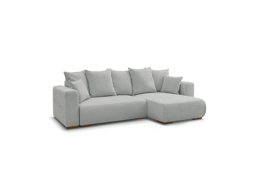 Sidonie - Canapé D'Angle Convertible Réversible Coffre - Tissu Chiné