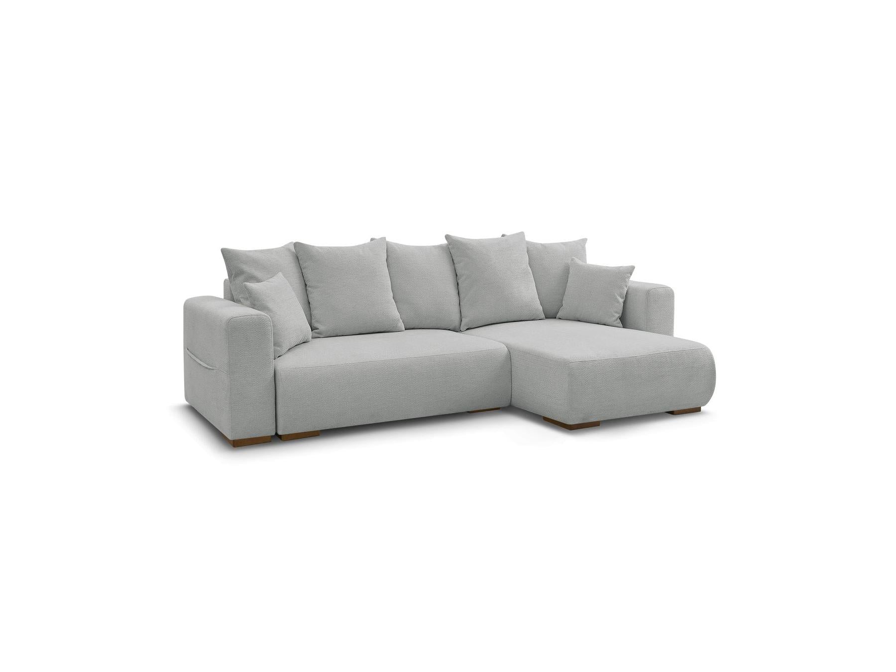 Sidonie - Canapé D'Angle Convertible Réversible Coffre - Tissu Chiné