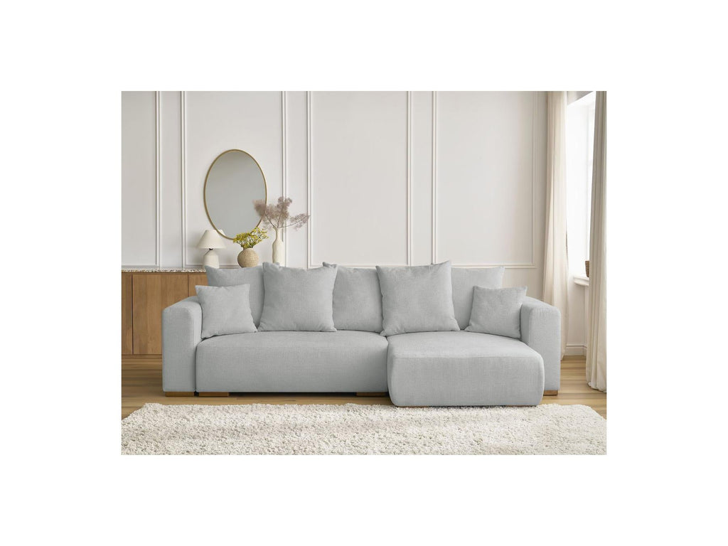 Sidonie - Canapé D'Angle Convertible Réversible Coffre - Tissu Chiné