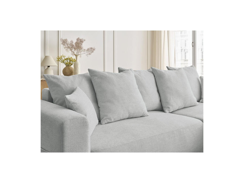 Sidonie - Canapé D'Angle Convertible Réversible Coffre - Tissu Chiné
