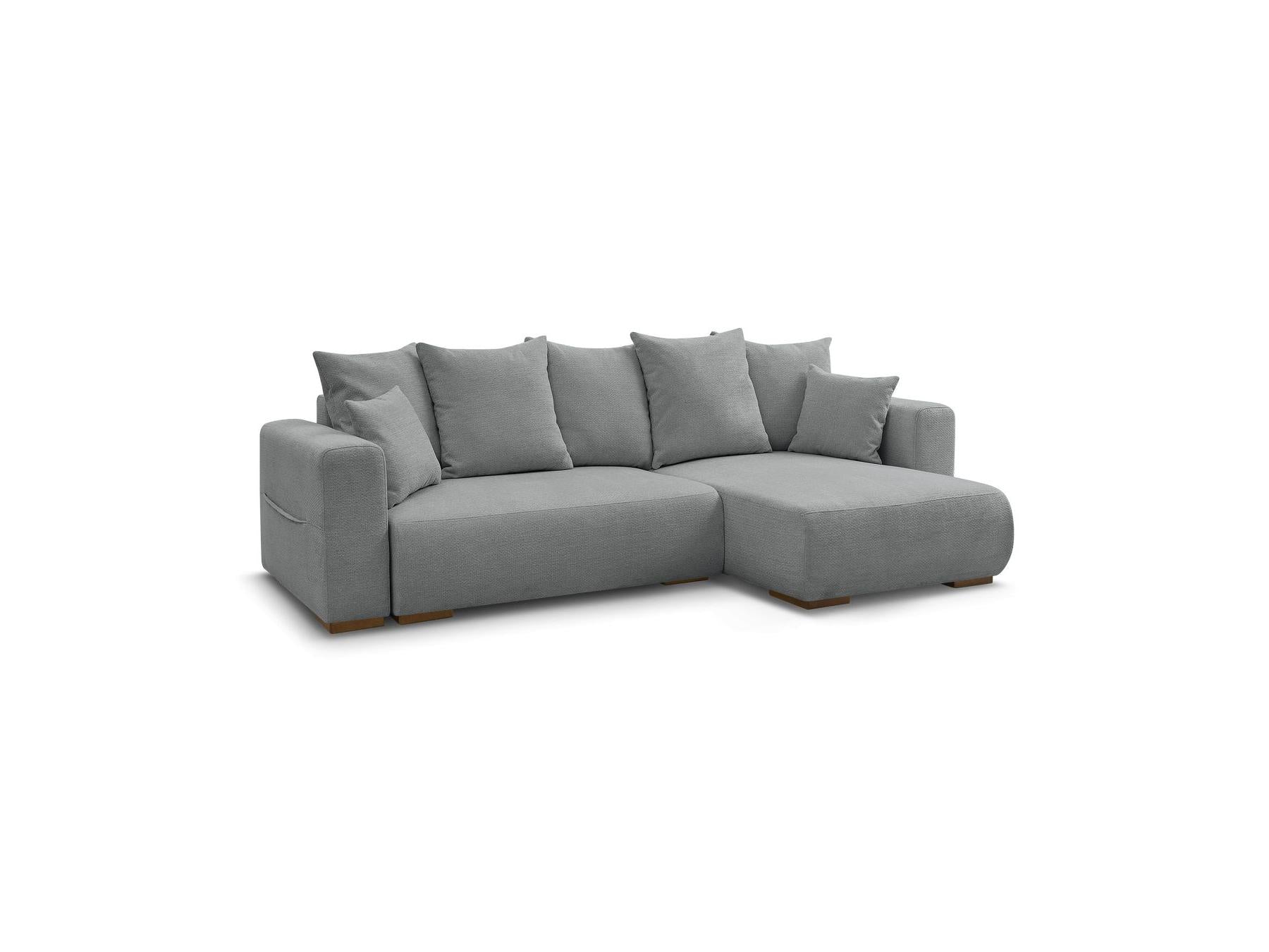 Sidonie - Canapé D'Angle Convertible Réversible Coffre - Tissu Chiné