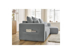Sidonie - Canapé D'Angle Convertible Réversible Coffre - Tissu Chiné
