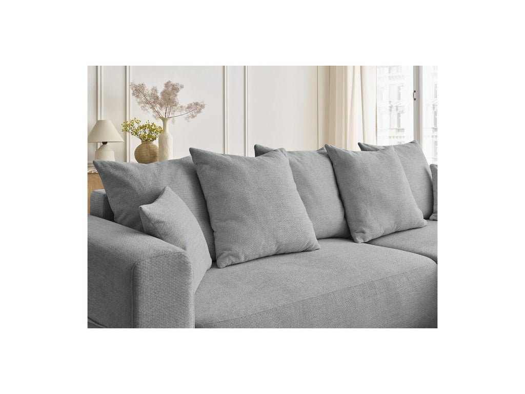 Sidonie - Canapé D'Angle Convertible Réversible Coffre - Tissu Chiné