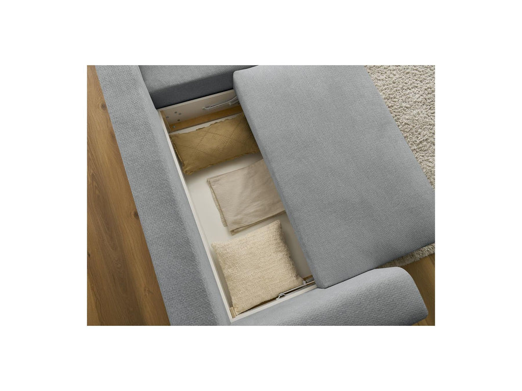 Sidonie - Canapé D'Angle Convertible Réversible Coffre - Tissu Chiné