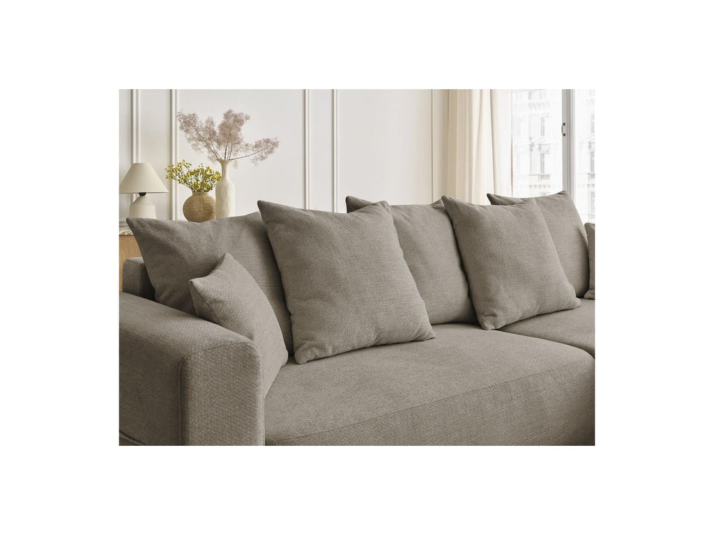 Sidonie - Canapé D'Angle Convertible Réversible Coffre - Tissu Chiné
