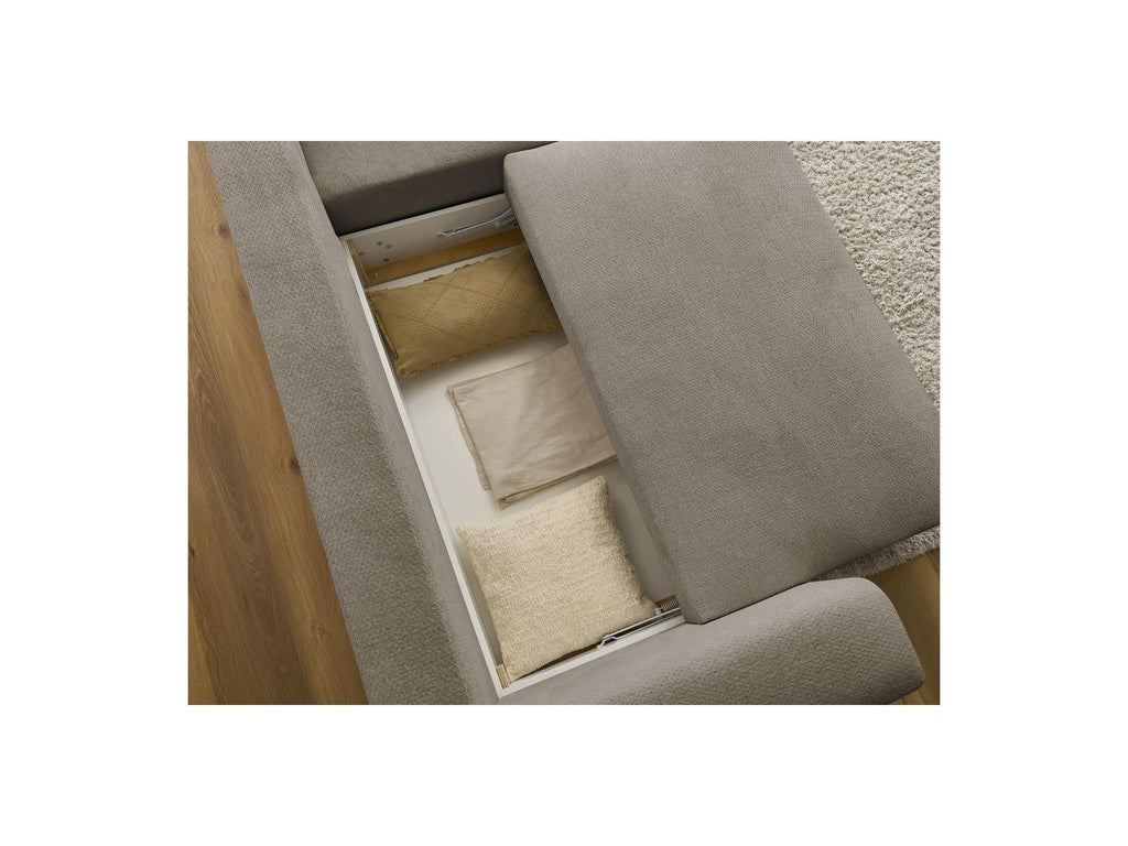 Sidonie - Canapé D'Angle Convertible Réversible Coffre - Tissu Chiné