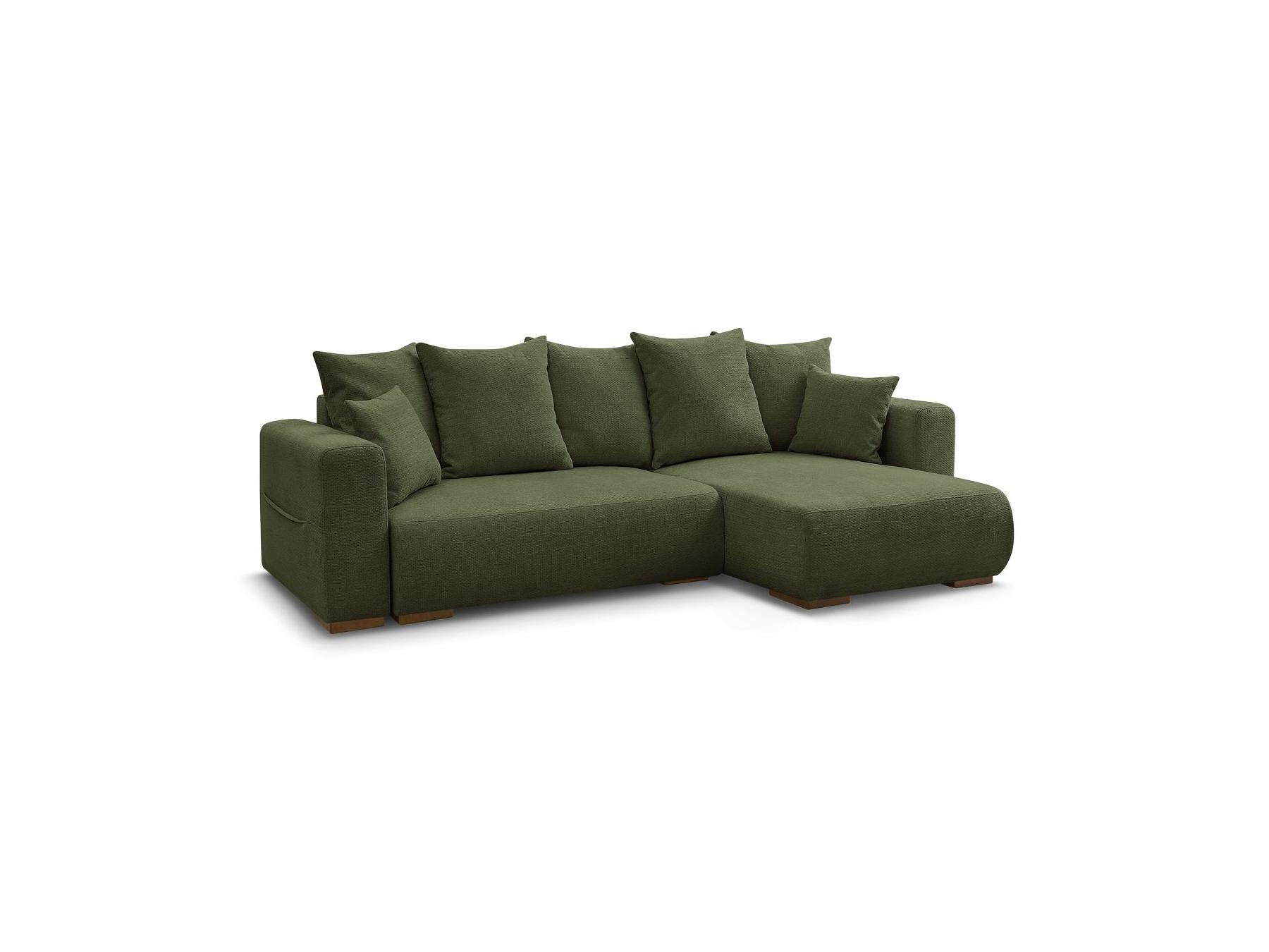 Sidonie - Canapé D'Angle Convertible Réversible Coffre - Tissu Chiné
