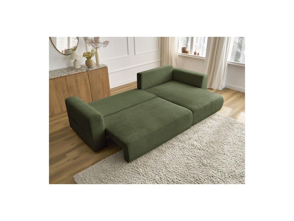 Sidonie - Canapé D'Angle Convertible Réversible Coffre - Tissu Chiné