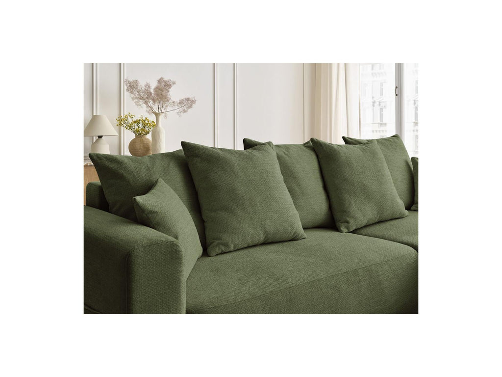 Sidonie - Canapé D'Angle Convertible Réversible Coffre - Tissu Chiné