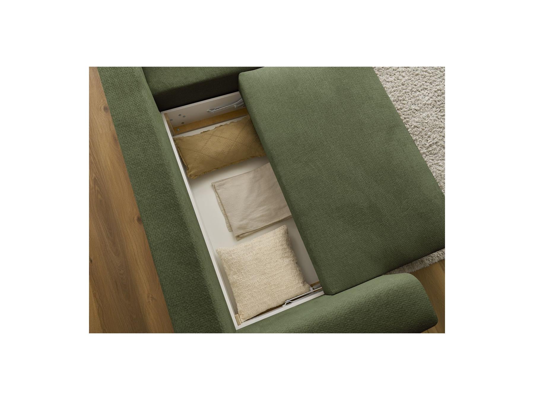 Sidonie - Canapé D'Angle Convertible Réversible Coffre - Tissu Chiné