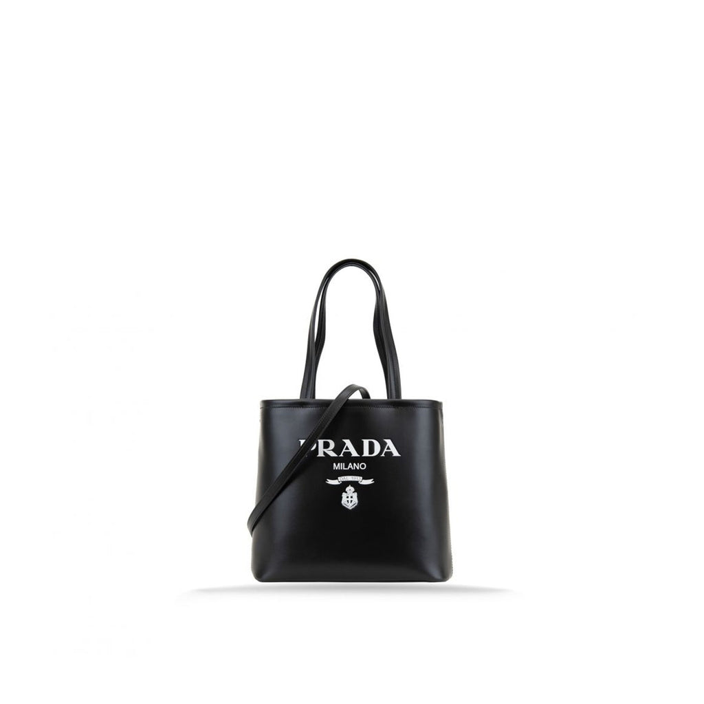 Prada - Cabas Logo Leather - Femme - Black
