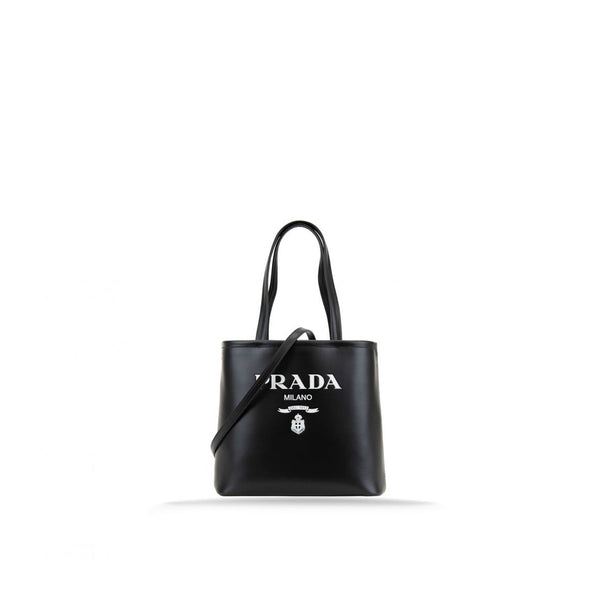 Prada - Cabas Logo Leather - Femme - Black