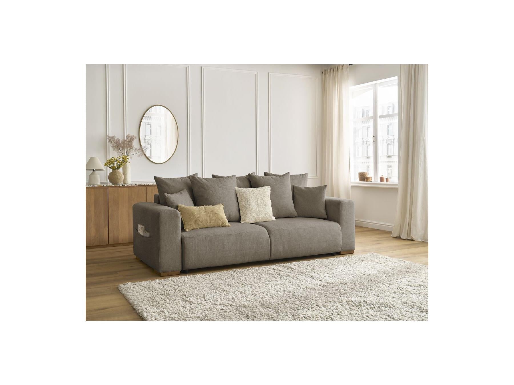 Sidonie - Canapé Droit Convertible - Tissu Chiné