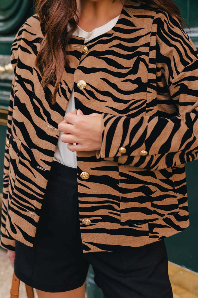 Veste Charonne Velour Zebre