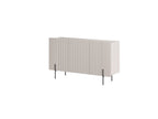 Mathilde - Buffet 3 Portes Plateau Effet Marbre - Pieds Noirs