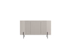 Mathilde - Buffet 3 Portes Plateau Effet Marbre - Pieds Noirs