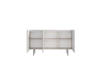 Mathilde - Buffet 3 Portes Plateau Effet Marbre - Pieds Noirs