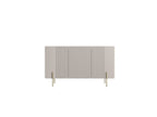 Mathilde - Buffet 3 Portes Plateau Effet Marbre - Pieds Or
