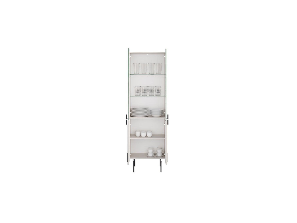 Mathilde - Meuble Vitrine 2 Portes - Pieds Noirs