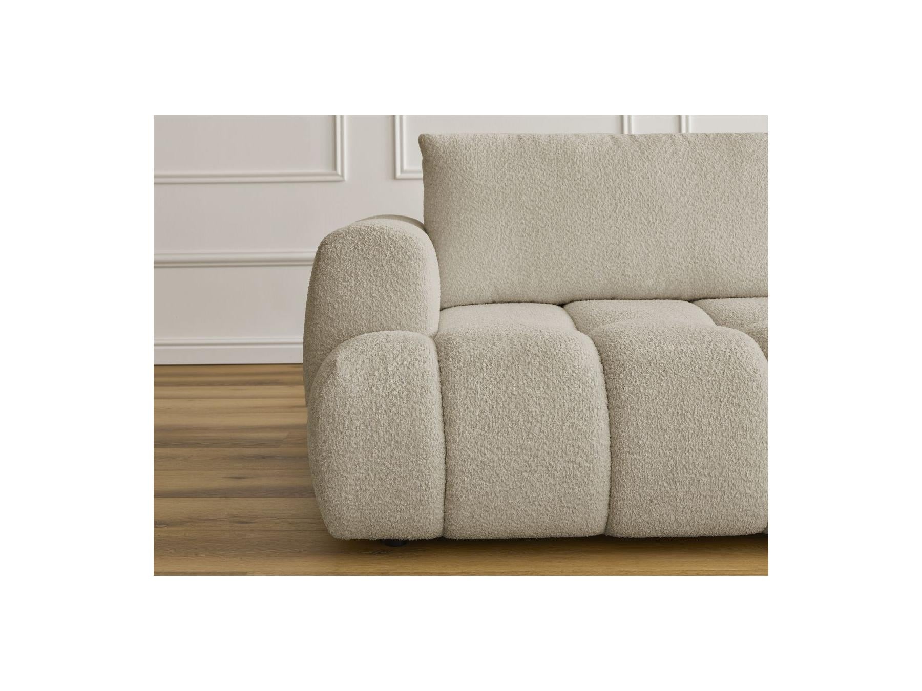 Fuji - Canapé Droit Convertible 3 Places - Tissu Bouclette